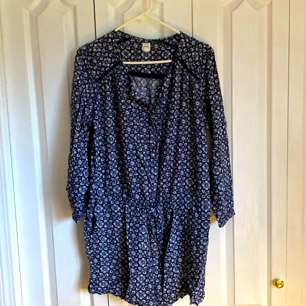 GAP Navy Floral Jumpsuit
